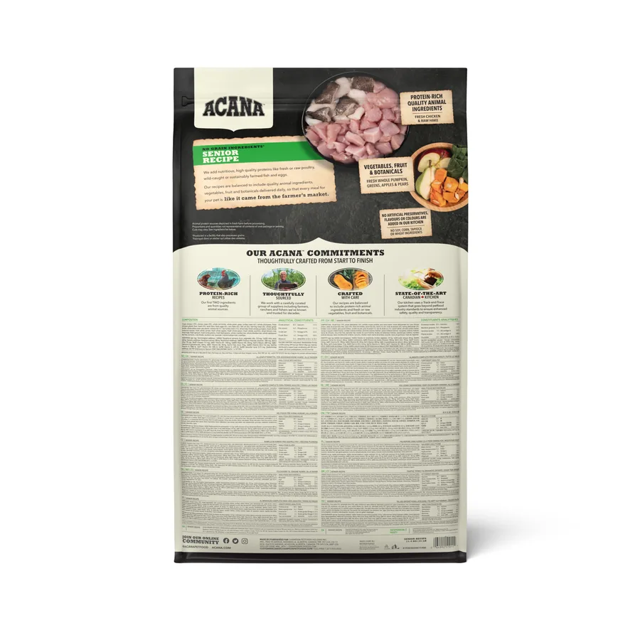 Acana Senior Recipe 11,4 kg, foderförpackning