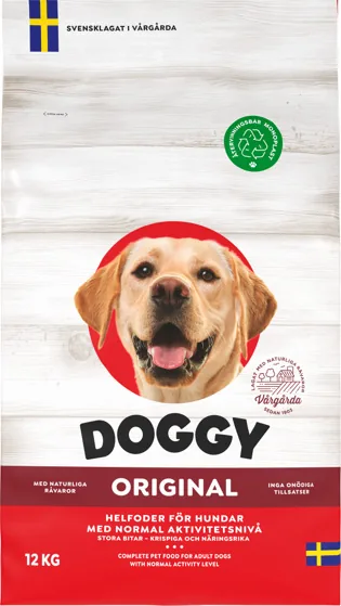 Säck med Doggy Original torrfoder, 12 kg