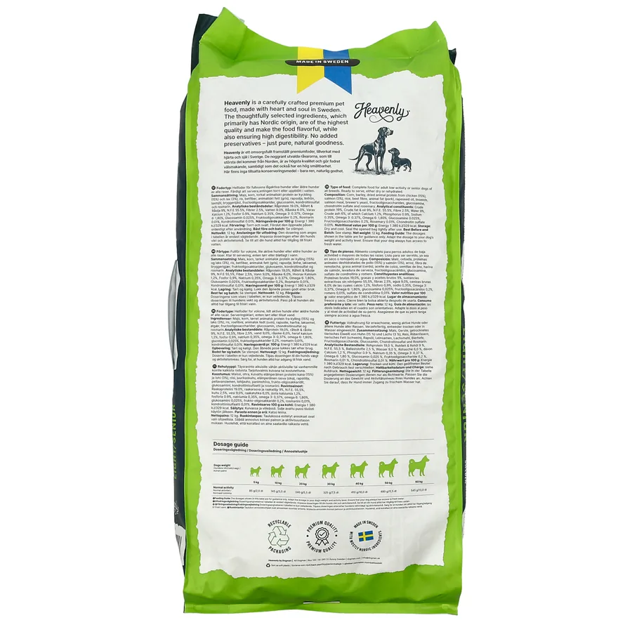 Säck med Heavenly Light & Senior torrfoder, 12 kg
