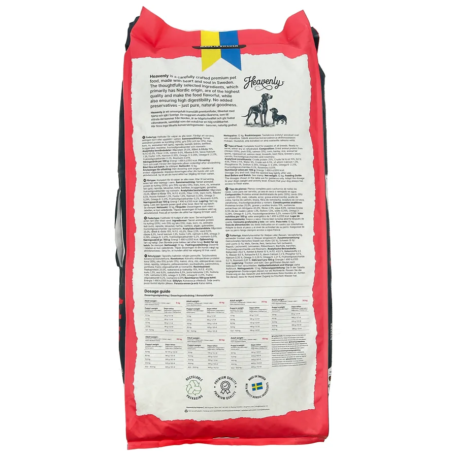 Säck med Heavenly Puppy valpfoder, 12 kg