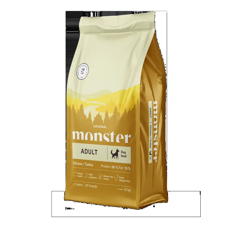 Säck med Monster Original Adult Chicken och Turkey