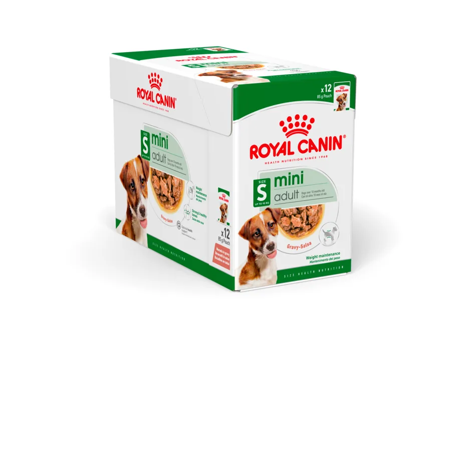 Royal Canin Mini Adult Gravy, våtfoder, 12 påsar à 85 g