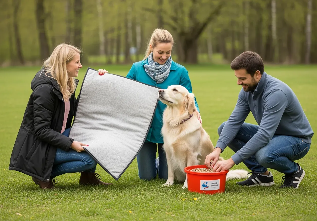 Tryggt första bad för valp
