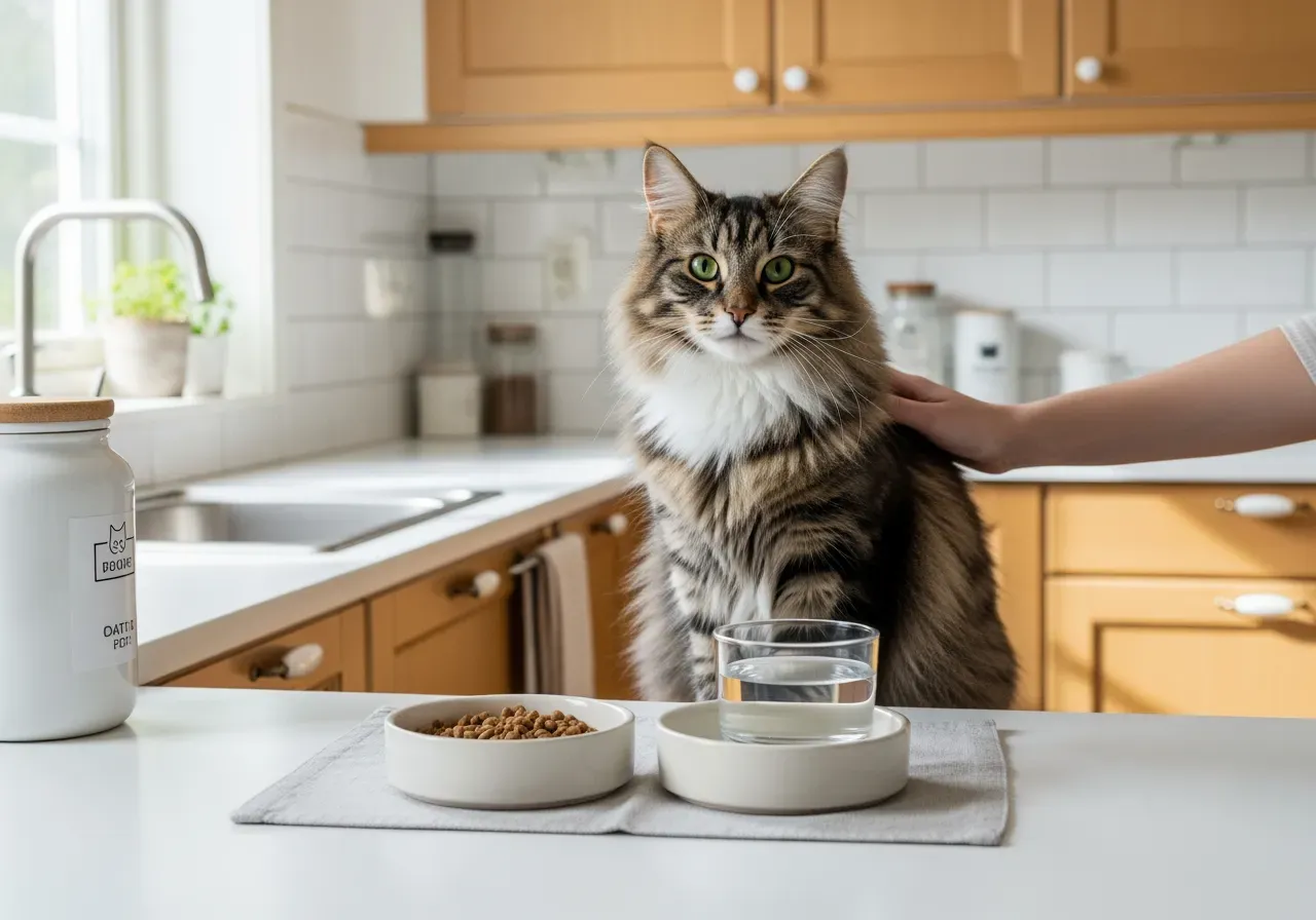 Kyckling eller lax i kattens torrfoder