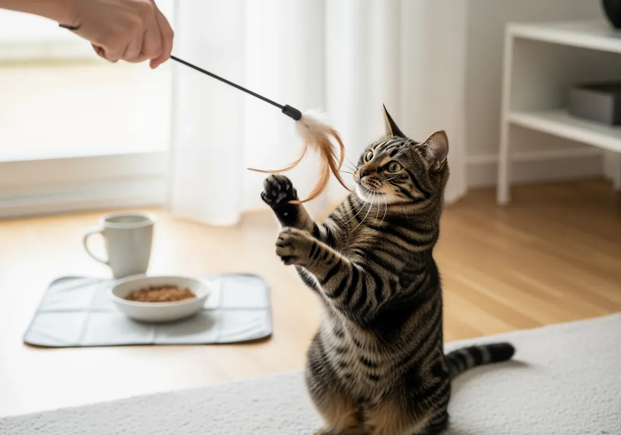 Schema och förvaring av kattens torrfoder